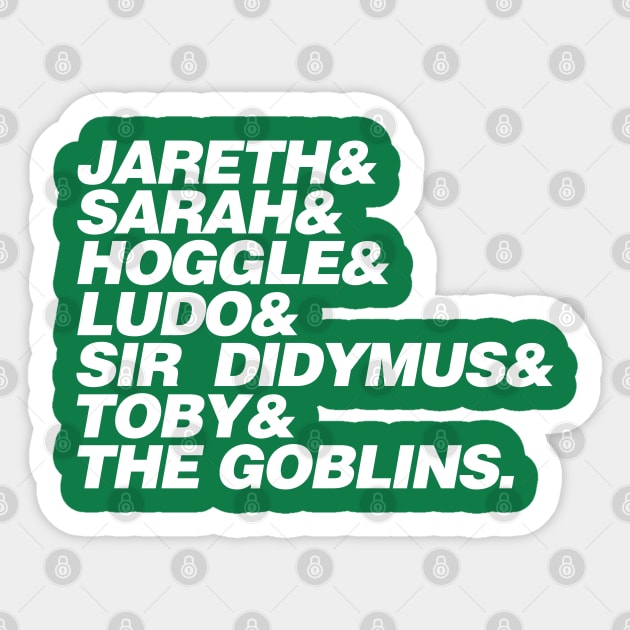 The Labyrinth Names List Sticker by darklordpug